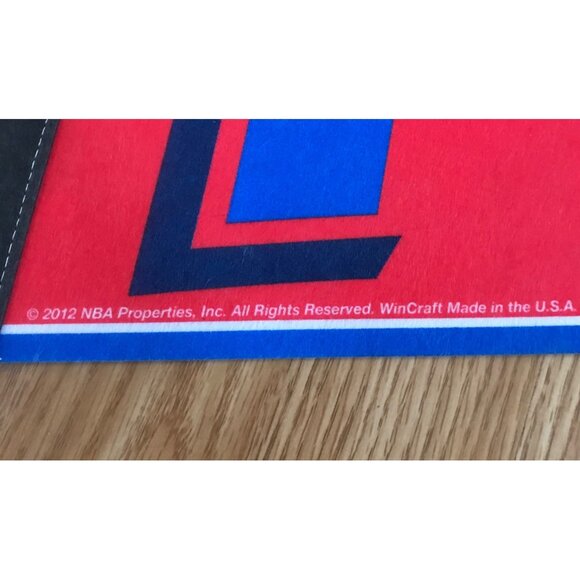 Detroit Pistons NBA Team Felt Pennant 2012 Wincraft 12 X 30" - Picture 6 of 6